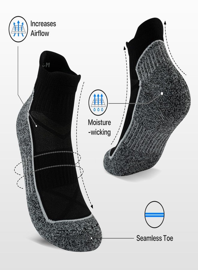 fenglaoda Compression Ankle Socks for Women & Men 6 Pairs- Low Cut Running Socks with Arch Support, Cushioned Sole & Heel Tab - Image 5